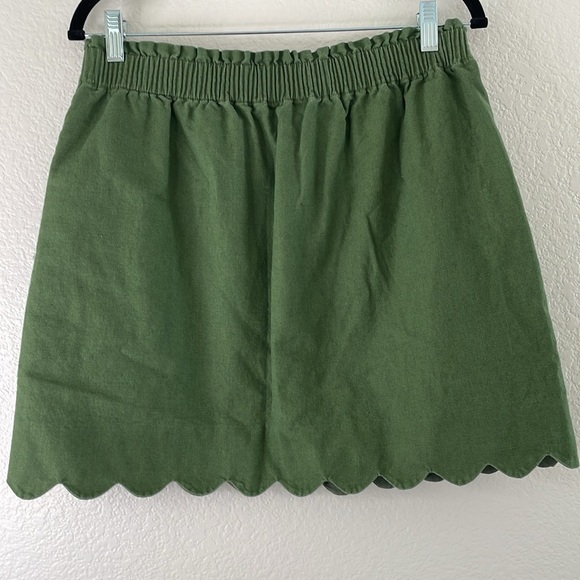 J Crew Linen Cotton blend skirt Green Size 10 - Picture 4 of 6
